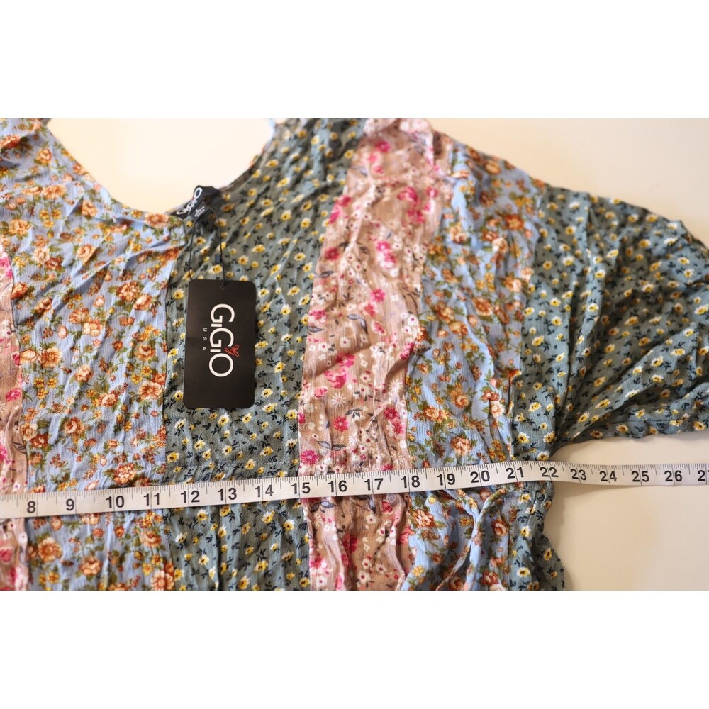 NWT Gigio Floral Colorful Boho Flowy Dress Oversized Cottagecore Peasant Prairie - Picture 8 of 11